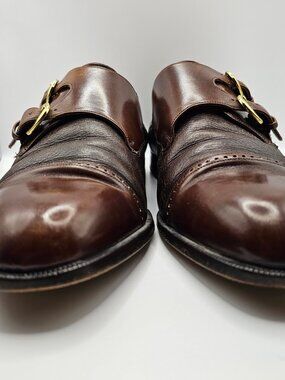 Mezlan Portofino Double Monk Strap Shoes Burgundy Mens 12 W